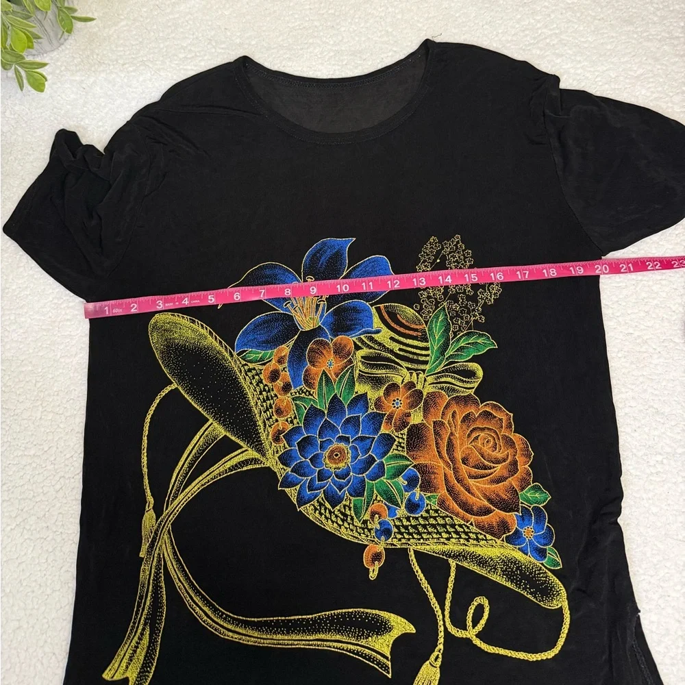 Women’s micro ribbed floral tee - Picture 4 of 6